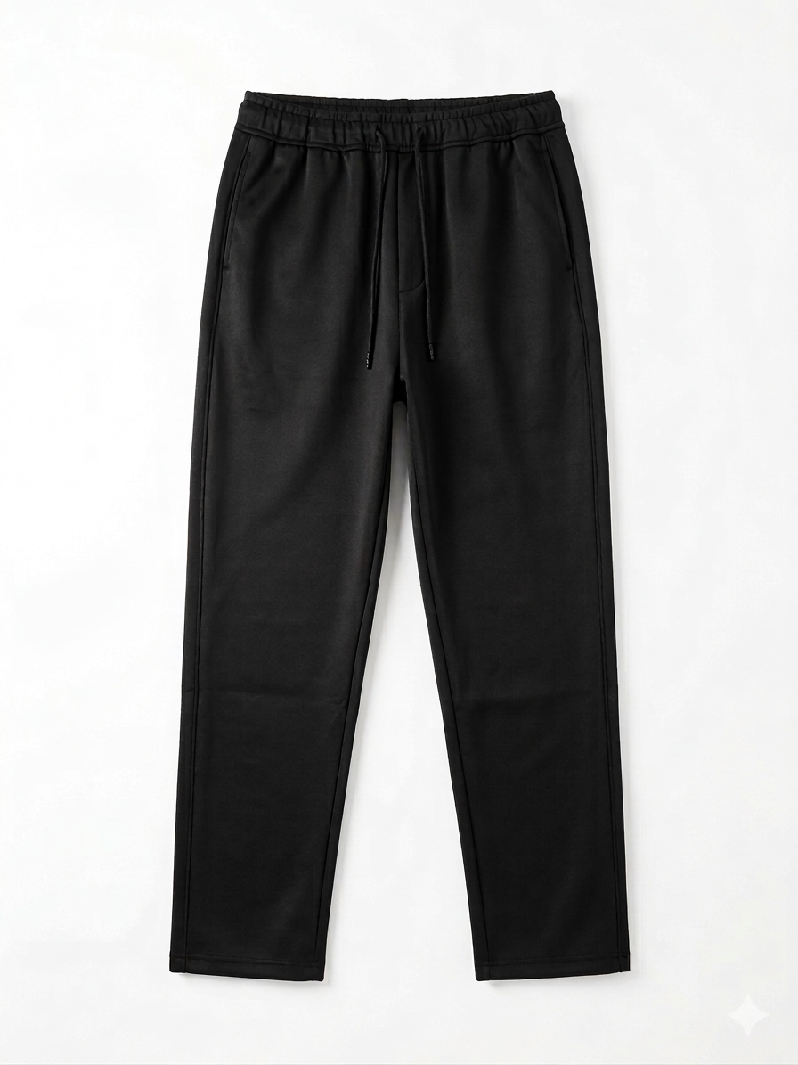 Men’s Essential Straight-Leg Trousers - Onyx Black