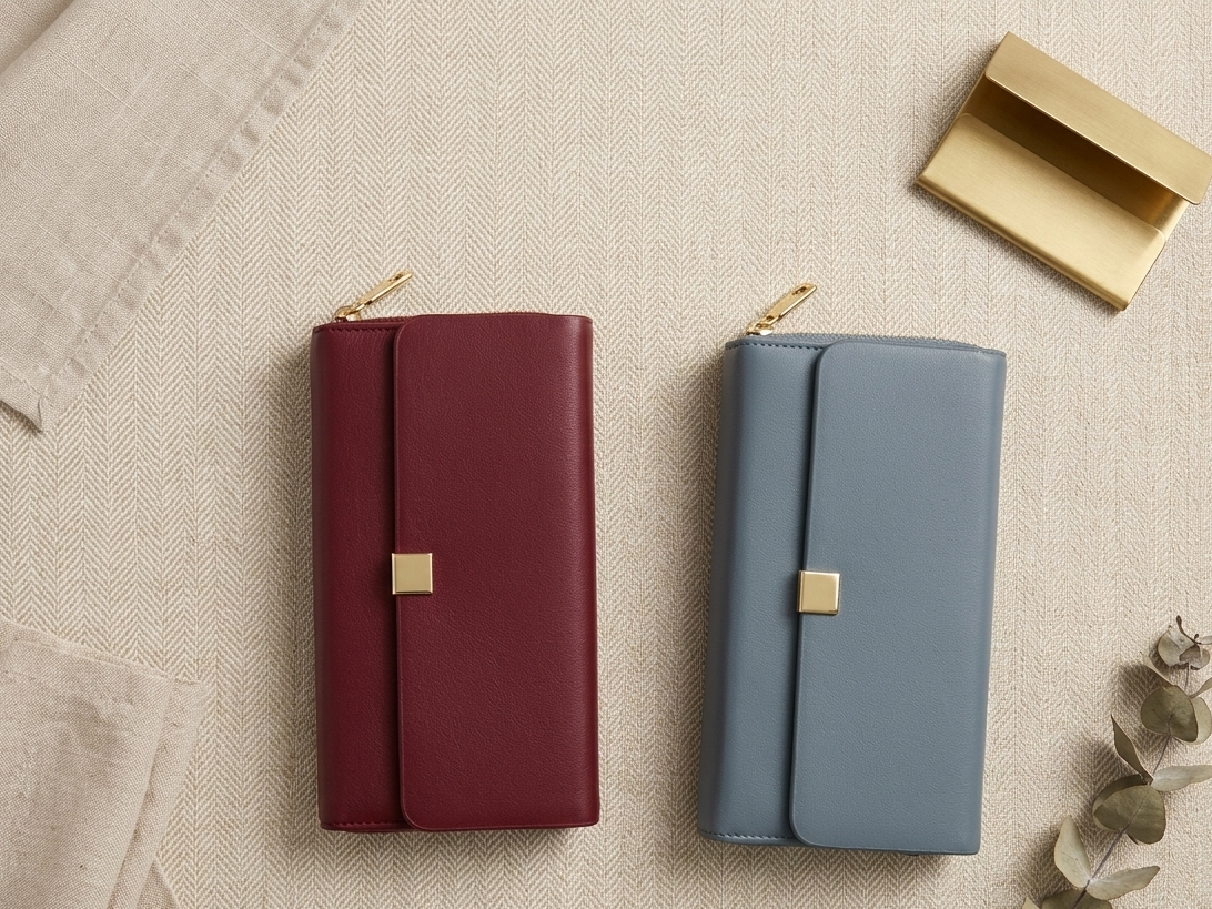 Elegant Square-Clasp Long Wallet