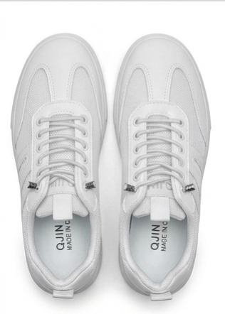 QJIN Men's Minimalist White Sneakers