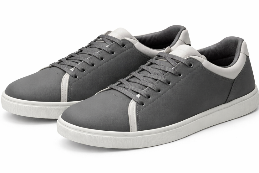 Men’s Gray Casual Sneakers – Comfortable Everyday Lace-Up Shoes