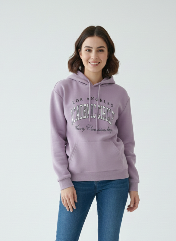 Women's Lavender "Academic Circle" Graphic Hoodie