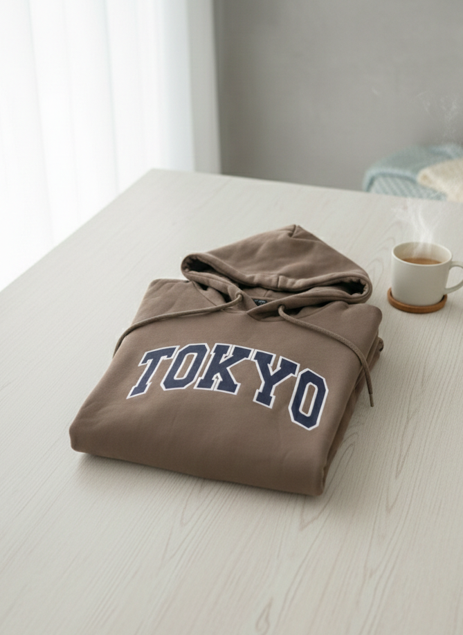 Tokyo Varsity Hoodie - Mocha Edition