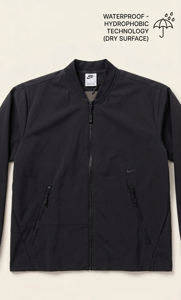 Nike Tech Shield Waterproof Bomber – Stealth Black Edition