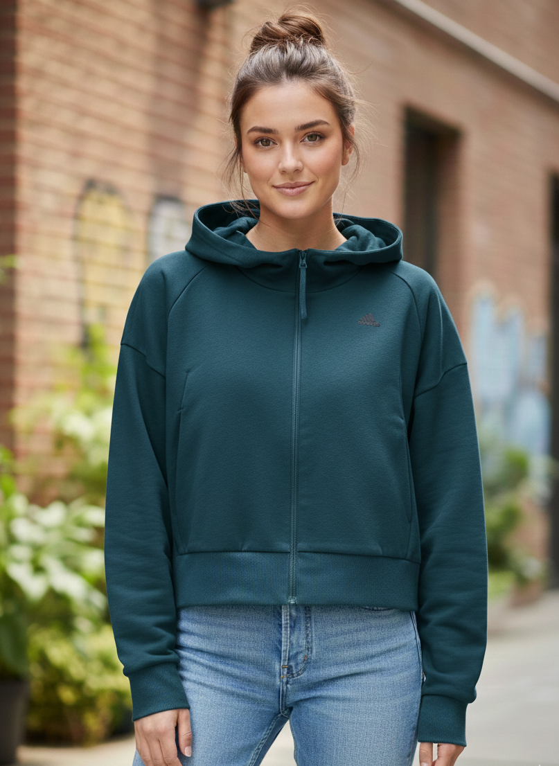 Adidas Sportswear: Mission Victory Slim-Crop Full-Zip Hoodie