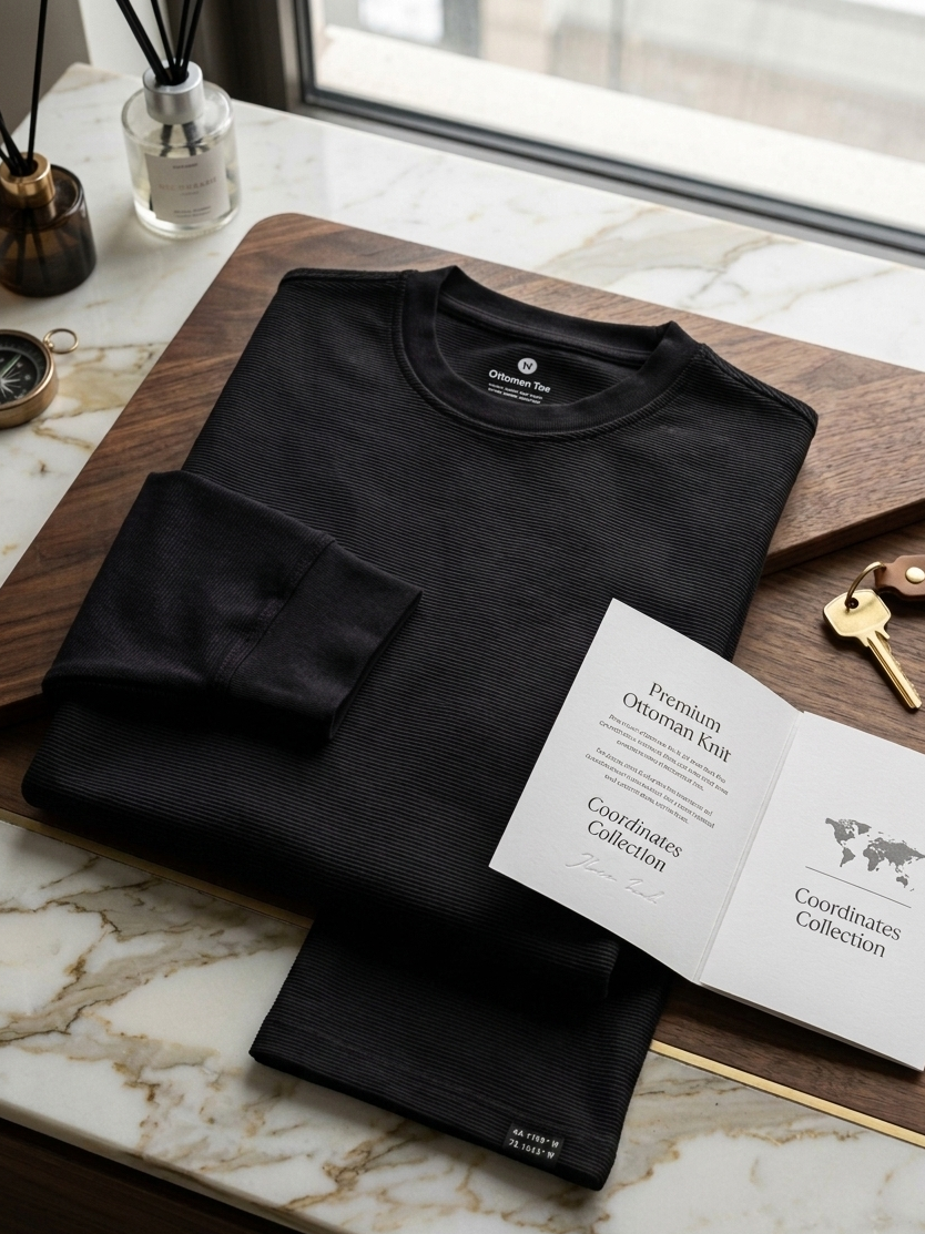 Premium Black & White "Ottoman" Long-Sleeve – Elegance in Every Detail