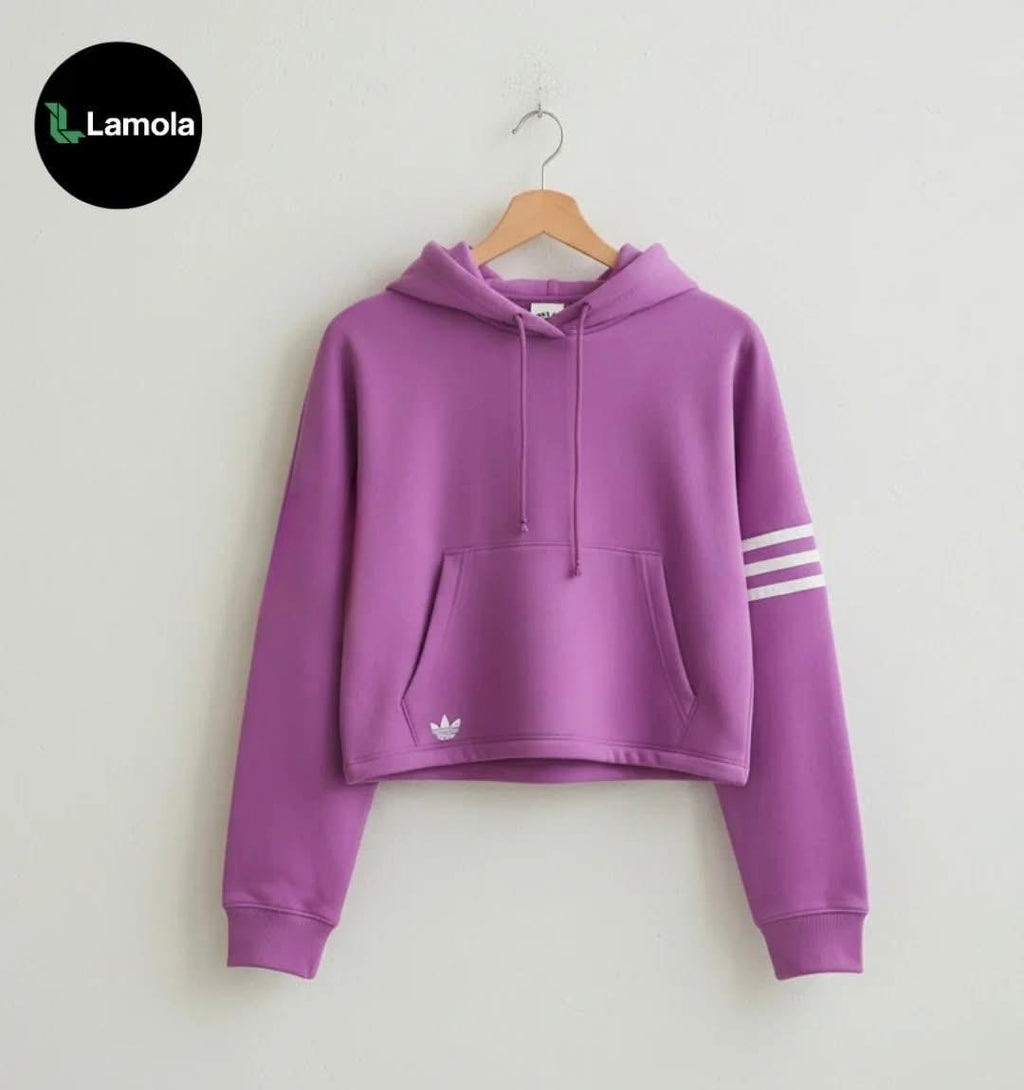 Adidas Originals "Lavender Dream" Cropped Hoodie