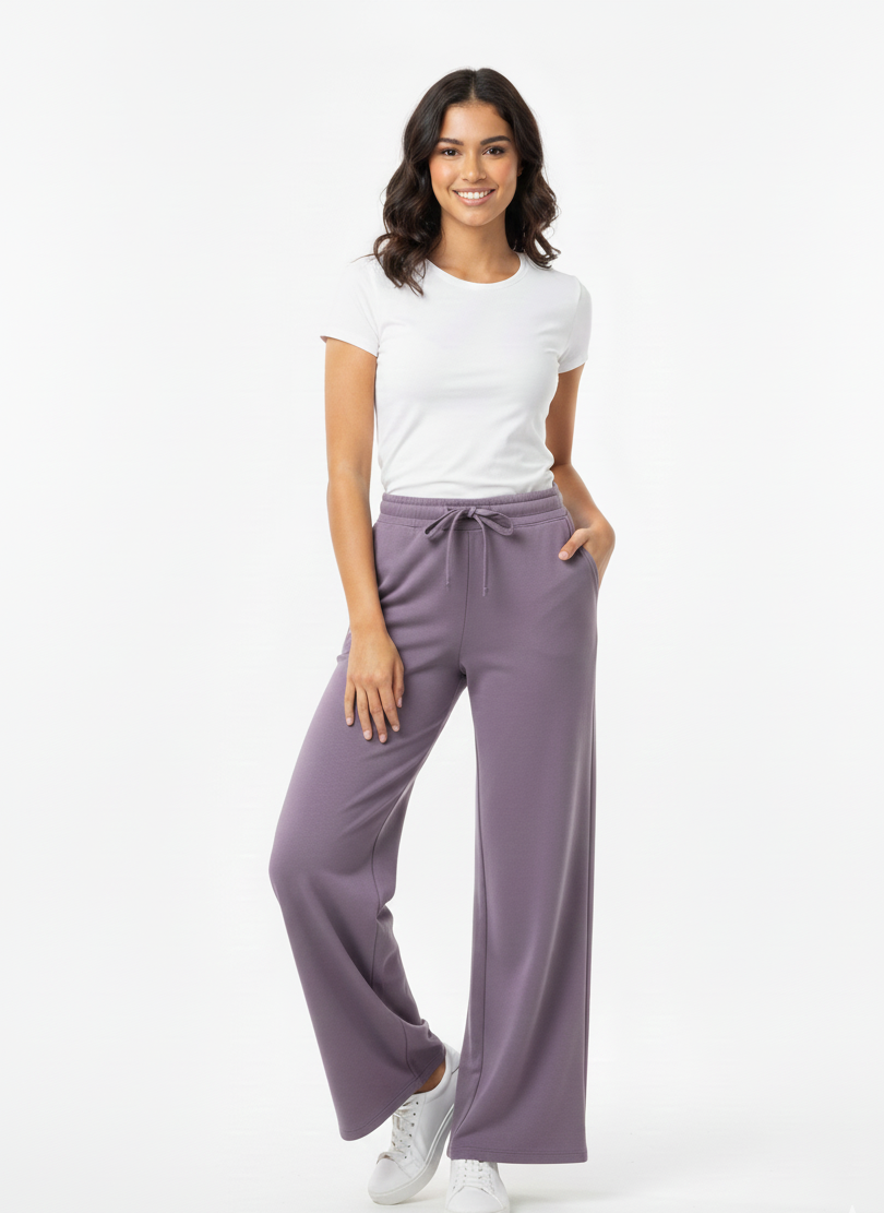 High-Rise Wide-Leg Sweatpants – Deep Mauve
Elevate your comfort with casual style.