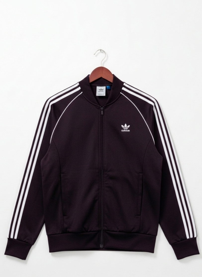 Adidas Originals - Deep Plum Track Jacket - Minimalist Design